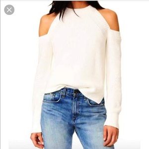 rag & bone Dana Cold shoulder sweater in off-white